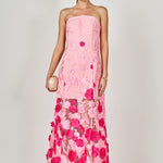 Embroidered 3D Applique Strapless Maxi Dress – Endless Rose