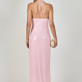 Rose Haltered Sequined Maxi Dress