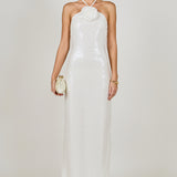 Rose Haltered Sequined Maxi Dress