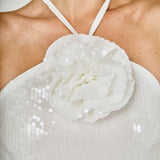 Rose Haltered Sequined Maxi Dress