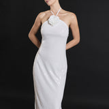 Rose Haltered Sequined Maxi Dress