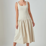 Amber Drop Waist Peplum Midi Dress