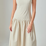 Amber Drop Waist Peplum Midi Dress