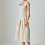 Amber Drop Waist Peplum Midi Dress