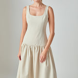 Amber Drop Waist Peplum Midi Dress