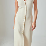 Knit Collared Midi Dress