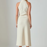 Knit Collared Midi Dress