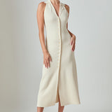 Knit Collared Midi Dress