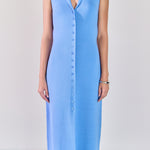 Endless Rose - Collared Knit Midi Dress SKY BLUE / XS Endless Rose - Collared Knit Midi Dress SKY BLUE / XS