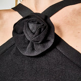 Rosette Knit Midi Dress
