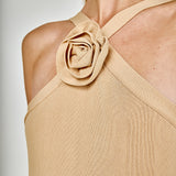 Rosette Knit Midi Dress