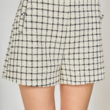 Boucle Tweed Check Shorts