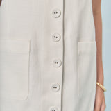 Linen Buttoned Mini Dress
