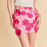 Floral Embroidered Mini Skirt
