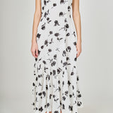 Floral Print Chiffon Maxi Dress