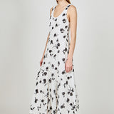 Floral Print Chiffon Maxi Dress