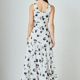Floral Print Chiffon Maxi Dress