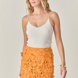 Floral Lace Mini Skirt