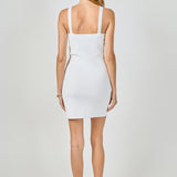 Camille Rosette Halter Knit Mini Dress