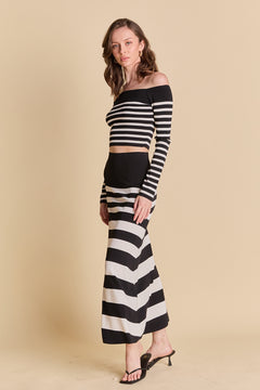 Striped Midi Skirt