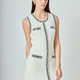 Border Sweater Mini Dress