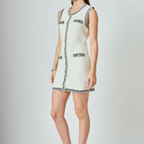 Border Sweater Mini Dress