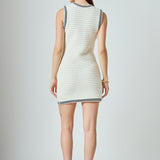 Border Sweater Mini Dress