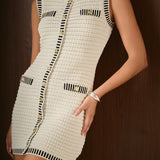 Border Sweater Mini Dress