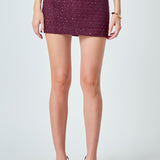 Tweed Fringed Mini Skirt