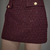 Tweed Fringed Mini Skirt