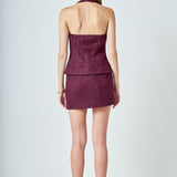 Tweed Fringed Mini Skirt