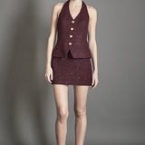 Tweed Halter Vest