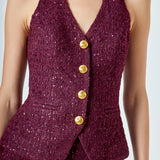 Tweed Halter Vest