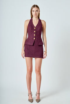 Tweed Halter Vest