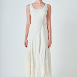 Lace Satin Maxi Dress