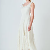 Lace Satin Maxi Dress