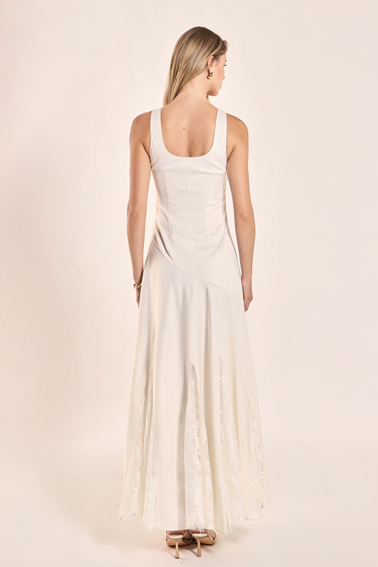 knee length dresses for ladies Lace Satin Maxi Dress – Endless Rose