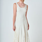 Lace Satin Maxi Dress