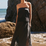 Satin Lace Maxi Skirt