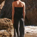 Satin Lace Maxi Skirt