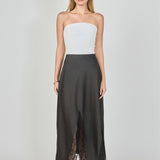 Satin Lace Maxi Skirt