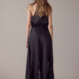 Satin Lace Maxi Skirt
