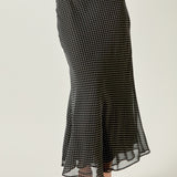 Raye Chiffon Polka Dot Maxi Skirt