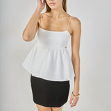 Evelyn Back Tie Textured Babydoll Top