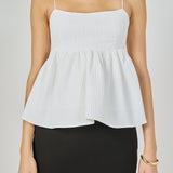 Evelyn Back Tie Textured Babydoll Top