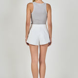 Evelyn Textured Elastic Waist Shorts