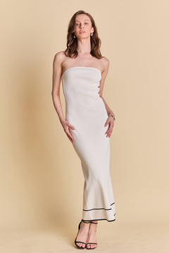 Strapless Knit Midi Dress
