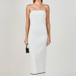 endless rose strapless textured column midi dress an effortless expression of grace and femininity Endless Rose Strapless Textured Column