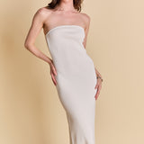 Strapless Knit Midi Dress