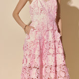 3D Applique Midi Dress